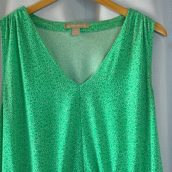 Banana Republic Green Sleeveless Top Blouse Elastic‎ Waist Casual Medium - Picture 1 of 10